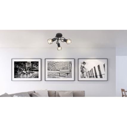 Globo - LED Přisazený lustr 3xE14/6W/230V černá