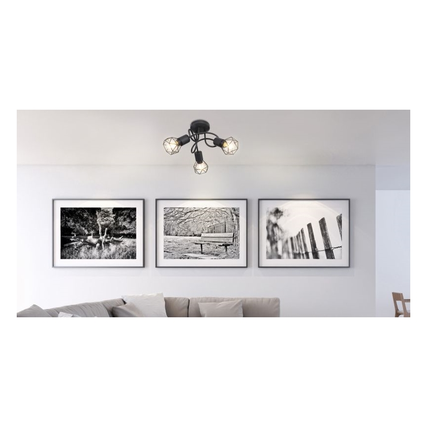 Globo - LED Přisazený lustr 3xE14/6W/230V černá