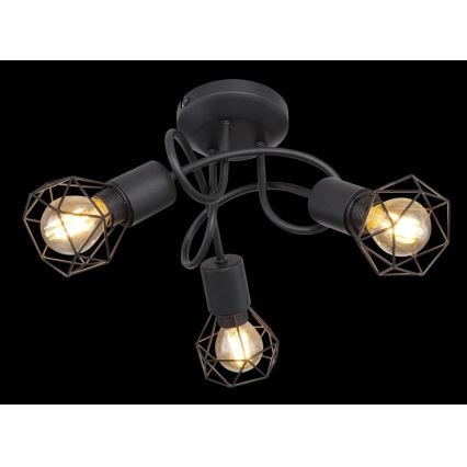 Globo - LED Přisazený lustr 3xE14/6W/230V černá