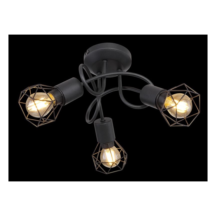 Globo - LED Přisazený lustr 3xE14/6W/230V černá