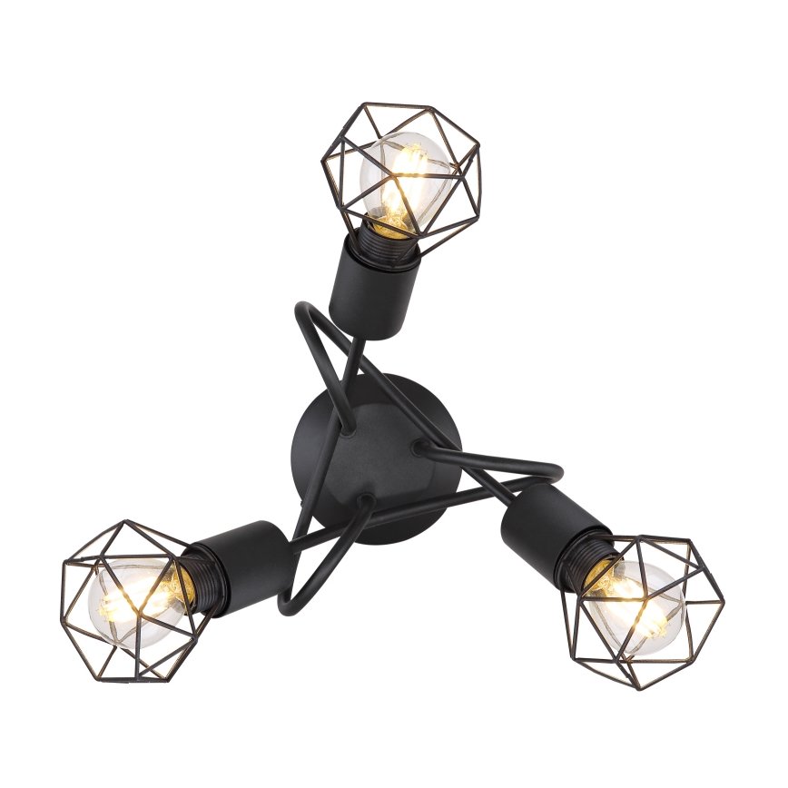 Globo - LED Přisazený lustr 3xE14/6W/230V černá