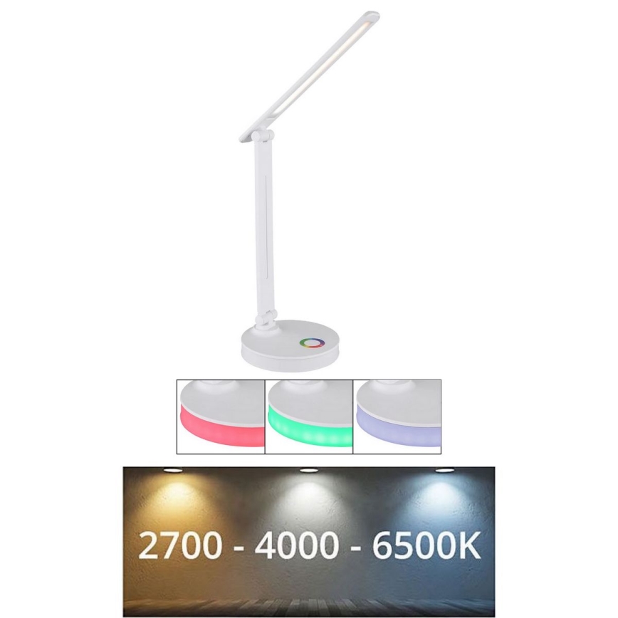 Globo - LED RGBW Stmívatelná dotyková stolní lampa LED/5W/230V + LED/2W 2700K/4000K/6500K bílá