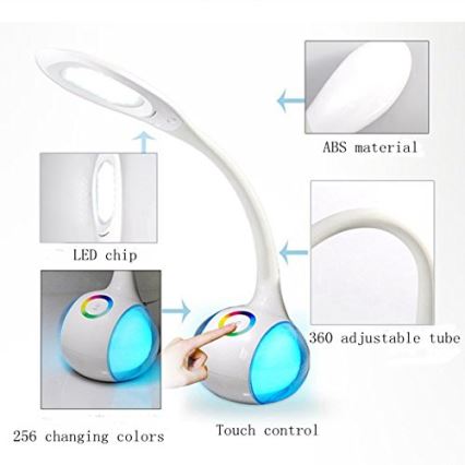 Globo 58279 - LED stolní lampa TARRON 1xLED/5W + 2xLED/0,1W