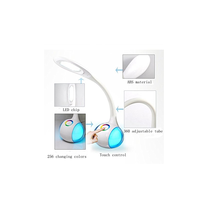Globo 58279 - LED stolní lampa TARRON 1xLED/5W + 2xLED/0,1W