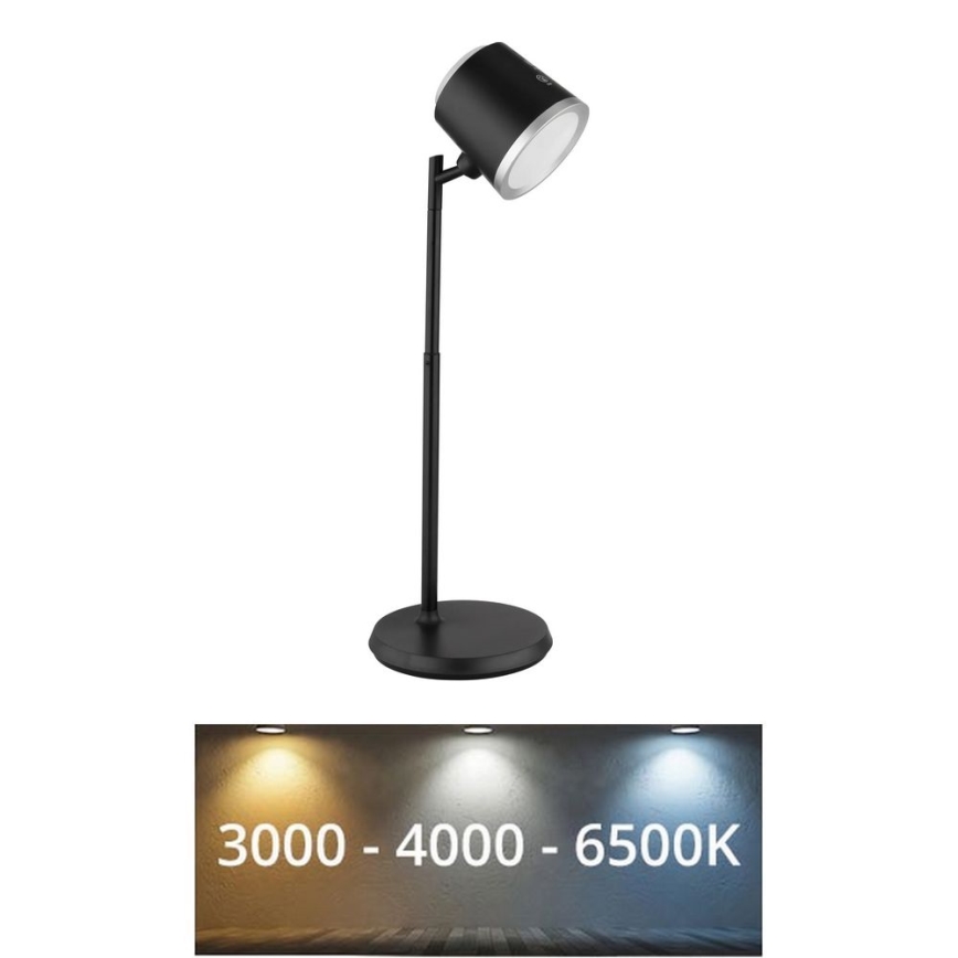 Globo - LED Stmívatelná dotyková stolní lampa 4v1 LED/6W/3,7V 3000K/4000K/6500K 1500 mAh USB černá