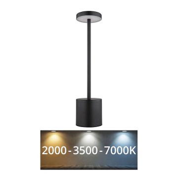 Globo - LED Stmívatelná dotyková stolní lampa LED/1,2W/3,7V 2000K/3500K/7000K 1200 mAh USB černá