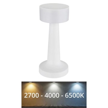 Globo - LED Stmívatelná dotyková stolní lampa LED/1W/3,7V 2700K/4000K/6500K 800 mAh USB bílá