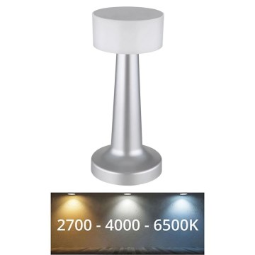 Globo - LED Stmívatelná dotyková stolní lampa LED/1W/3,7V 2700K/4000K/6500K 800 mAh USB matný chrom