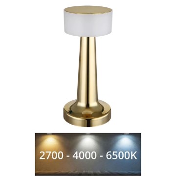 Globo - LED Stmívatelná dotyková stolní lampa LED/1W/3,7V 2700K/4000K/6500K 800 mAh USB zlatá