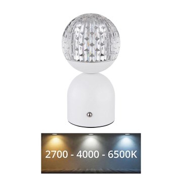 Globo - LED Stmívatelná dotyková stolní lampa LED/2,5W/3,7V 2700/4000/65000K 1800 mAh USB bílá