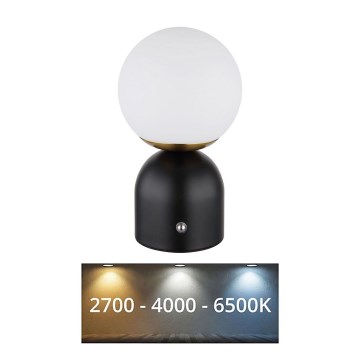 Globo - LED Stmívatelná dotyková stolní lampa LED/2,5W/3,7V 2700/4000/65000K 1800 mAh USB černá