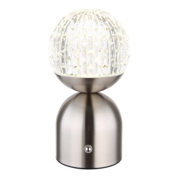 Globo - LED Stmívatelná dotyková stolní lampa LED/2,5W/3,7V 2700/4000/6500K 1800 mAh USB matný chrom
