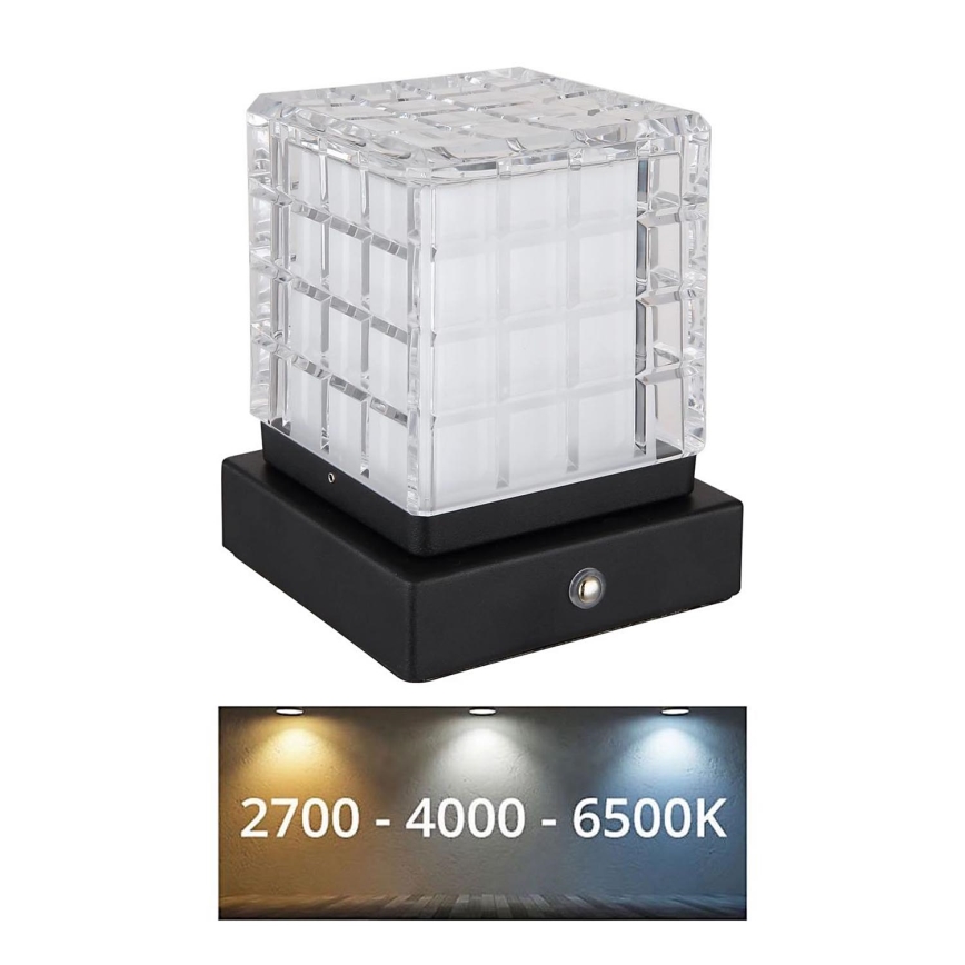 Globo - LED Stmívatelná dotyková stolní lampa LED/2,5W/3,7V 2700K/4000K/6500K 1800 mAh USB černá