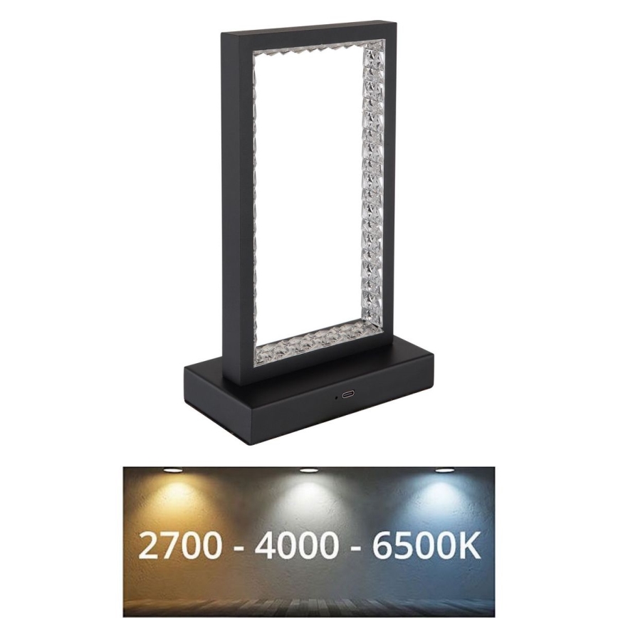 Globo - LED Stmívatelná dotyková stolní lampa LED/3W/3,7V 2700K/4000K/6500K 1800 mAh USB černá