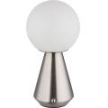 Globo - LED Stmívatelná dotyková venkovní stolní lampa LED/1,5W/5V 3000/4500/6500K 1800 mAh IP41 matný chrom