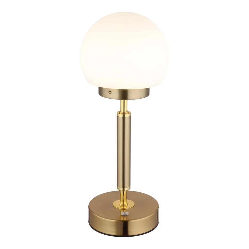 Globo - LED Stmívatelná nabíjecí dotyková stolní lampa LED/2,5W/5V 1800mAh 2700/4000/6500K mosaz