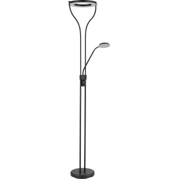 Globo - LED Stmívatelná stojací lampa LED/20W/230V + LED/4W 3000K černá