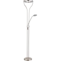 Globo - LED Stmívatelná stojací lampa LED/20W/230V + LED/4W 3000K matný chrom