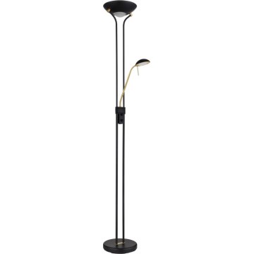 Globo - LED Stmívatelná stojací lampa LED/20W/230V + LED/5,5W 3000K černá/zlatá