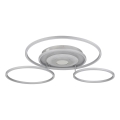 Globo - LED Stmívatelné stropní svítidlo LED/60W/230V 2700-6500K 80,8x99,2 cm stříbrná + dálkové ovládání