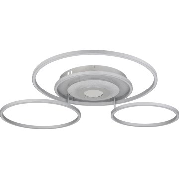 Globo - LED Stmívatelné stropní svítidlo LED/60W/230V 2700-6500K 80,8x99,2 cm stříbrná + dálkové ovládání