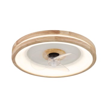 Globo - LED Stmívatelné stropní svítidlo s ventilátorem LED/30W/230V 2700-6500K hnědá + dálkové ovládání