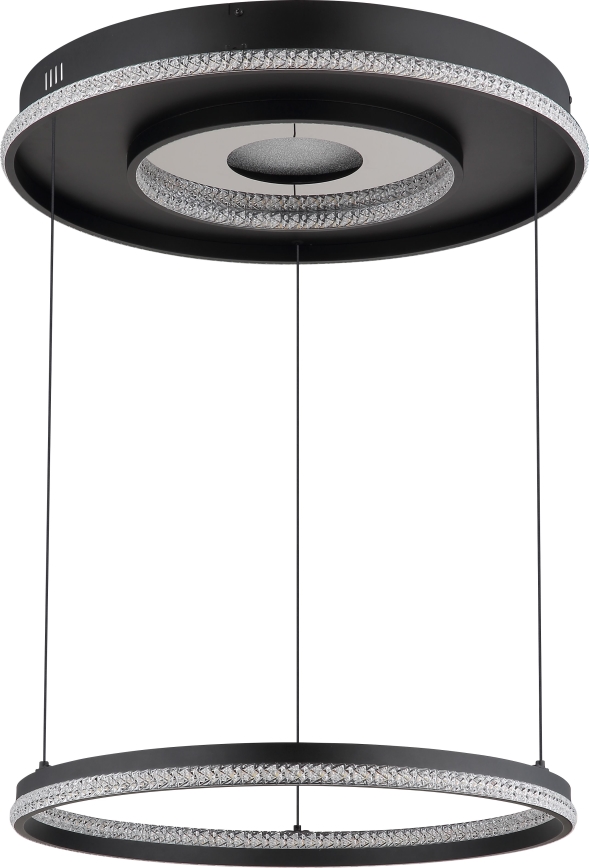 Globo - LED Stmívatelný lustr na lanku LED/54W/230V 2700-6500K pr. 60 cm černá + dálkové ovládání