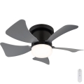 Globo - LED Stmívatelný stropní ventilátor LED/10W/230V 3000-6500K šedá + dálkové ovládání