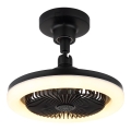 Globo - LED Stmívatelný stropní ventilátor LED/20W/230V 3000-6500K černá + dálkové ovládání