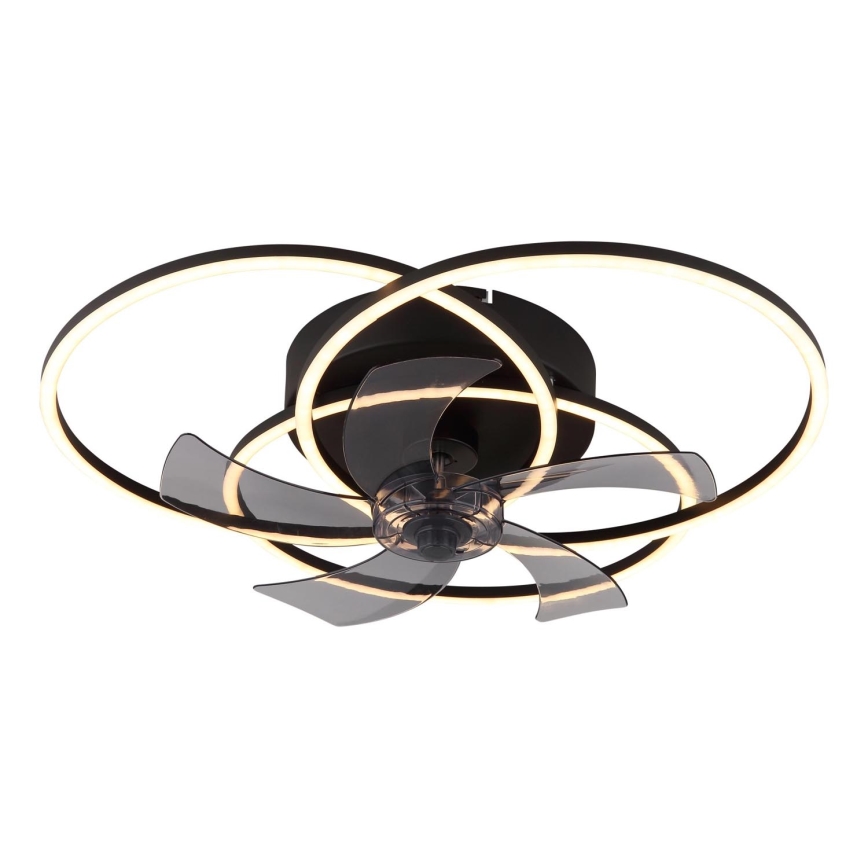 Globo - LED Stmívatelný stropní ventilátor LED/40W/230V 3000-6500K černá + dálkové ovládání