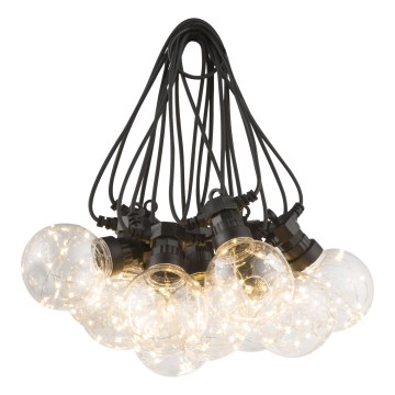 Globo - LED Venkovní dekorační řetěz 10xLED/0,27W/230V 7,5 m IP44 černá