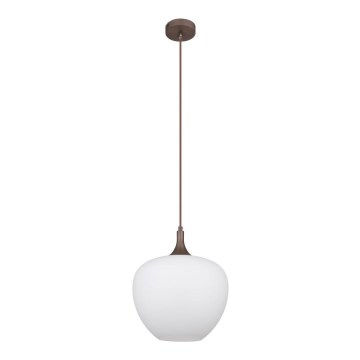 Globo - Lustr na lanku 1xE27/60W/230V pr. 29 cm bílá/hnědá