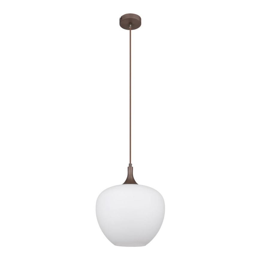 Globo - Lustr na lanku 1xE27/60W/230V pr. 29 cm bílá/hnědá
