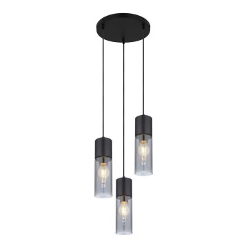 Globo - Lustr na lanku 3xE27/25W/230V pr. 30 cm černá