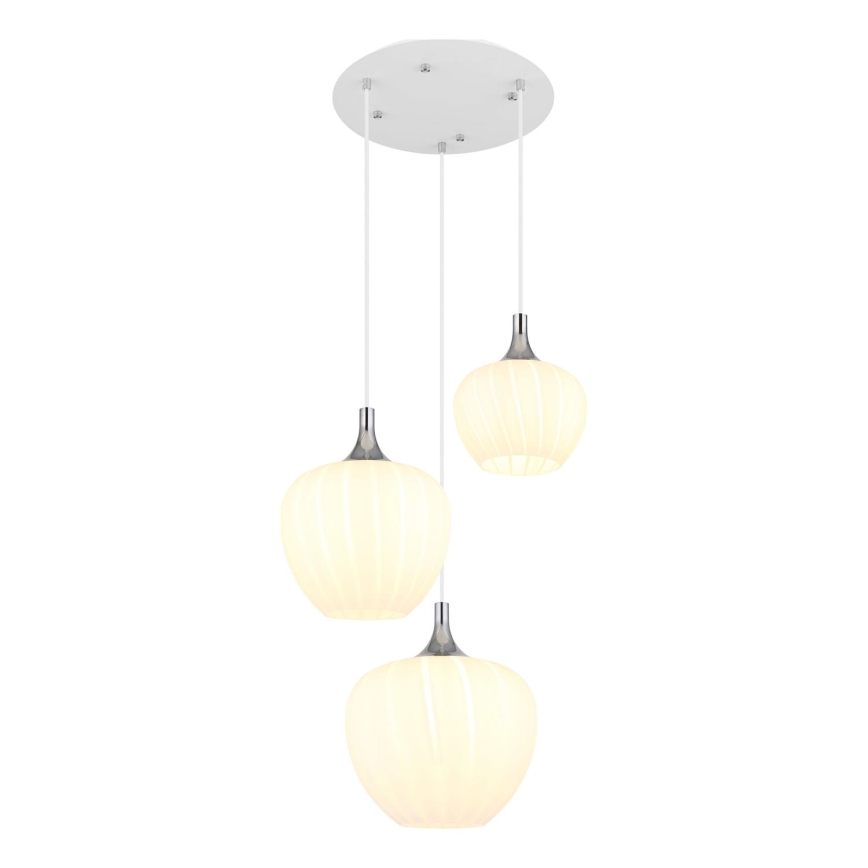 Globo - Lustr na lanku 3xE27/40W/230V bílá