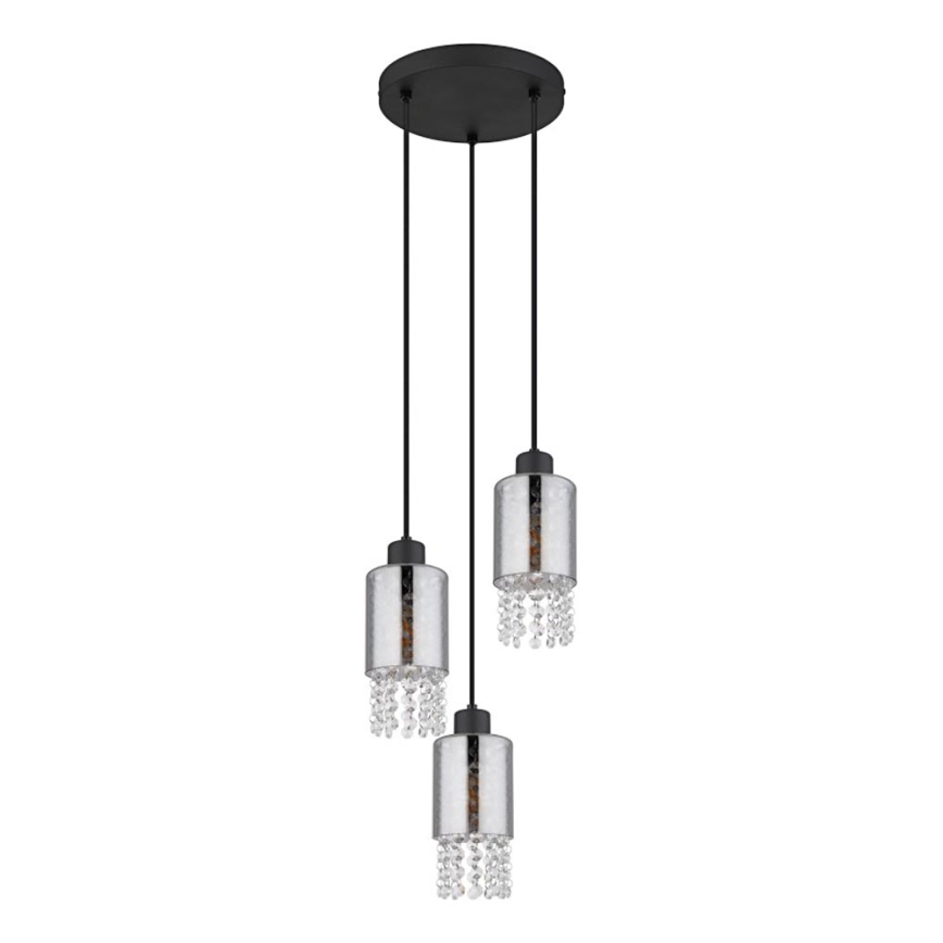 Globo - Lustr na lanku 3xE27/40W/230V pr. 25 cm černá