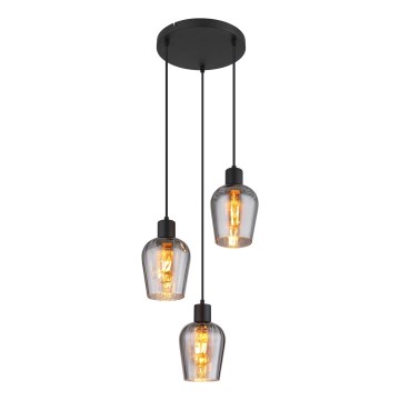 Globo - Lustr na lanku 3xE27/40W/230V pr. 28,5 cm černá