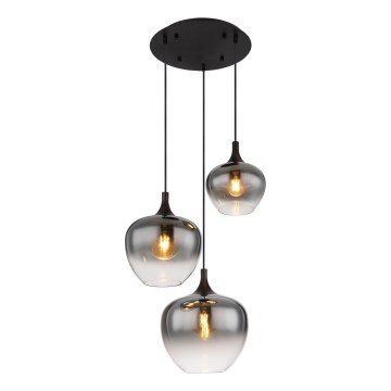 Globo - Lustr na lanku 3xE27/40W/230V pr. 48 cm černá