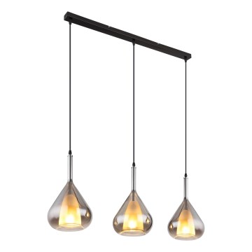 Globo - Lustr na lanku 3xE27/60W/230V černá