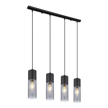 Globo - Lustr na lanku 4xE27/25W/230V černá