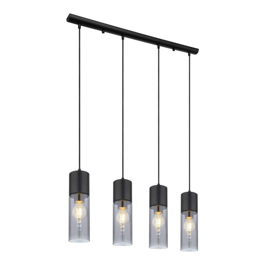 Globo - Lustr na lanku 4xE27/25W/230V černá