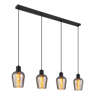 Globo - Lustr na lanku 4xE27/40W/230V černá