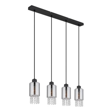 Globo - Lustr na lanku 4xE27/40W/230V černá