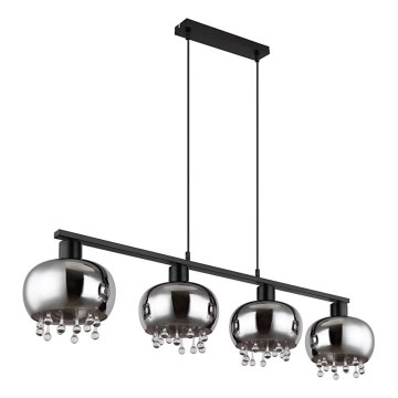 Globo - Lustr na lanku 4xE27/9W/230V černá