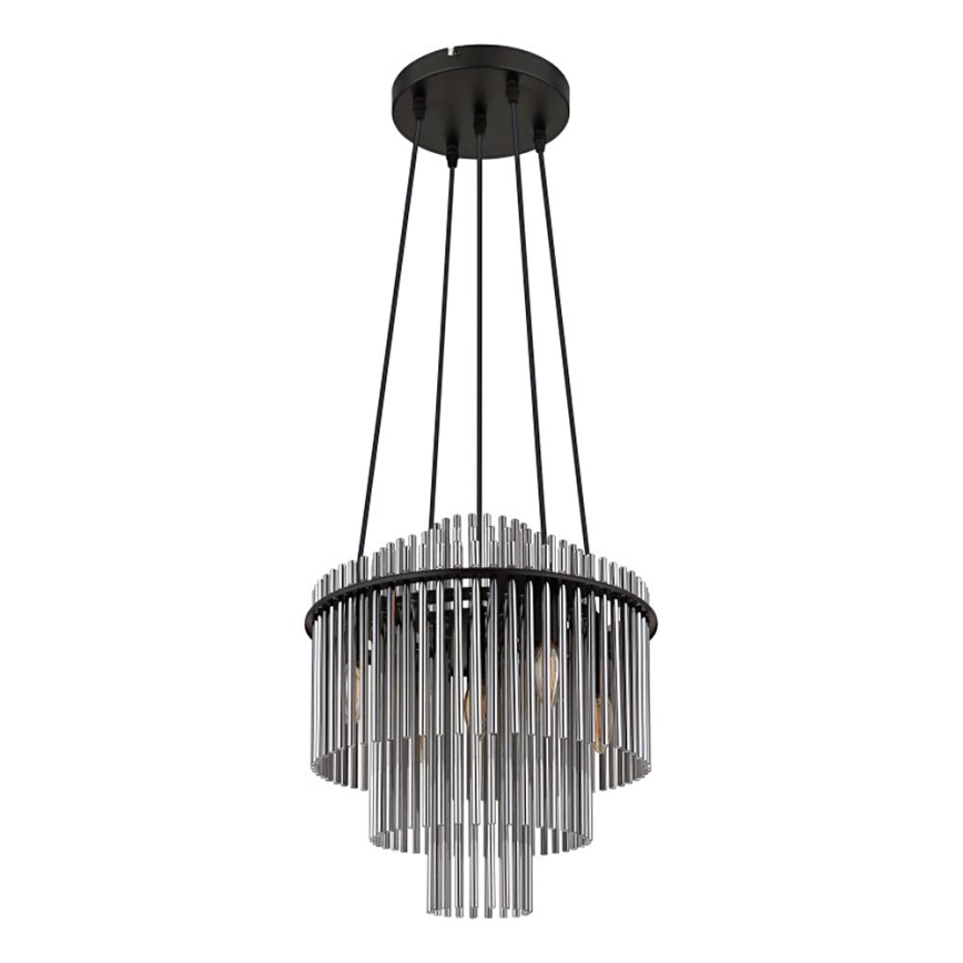 Globo - Lustr na lanku 5xE14/40W/230V černá
