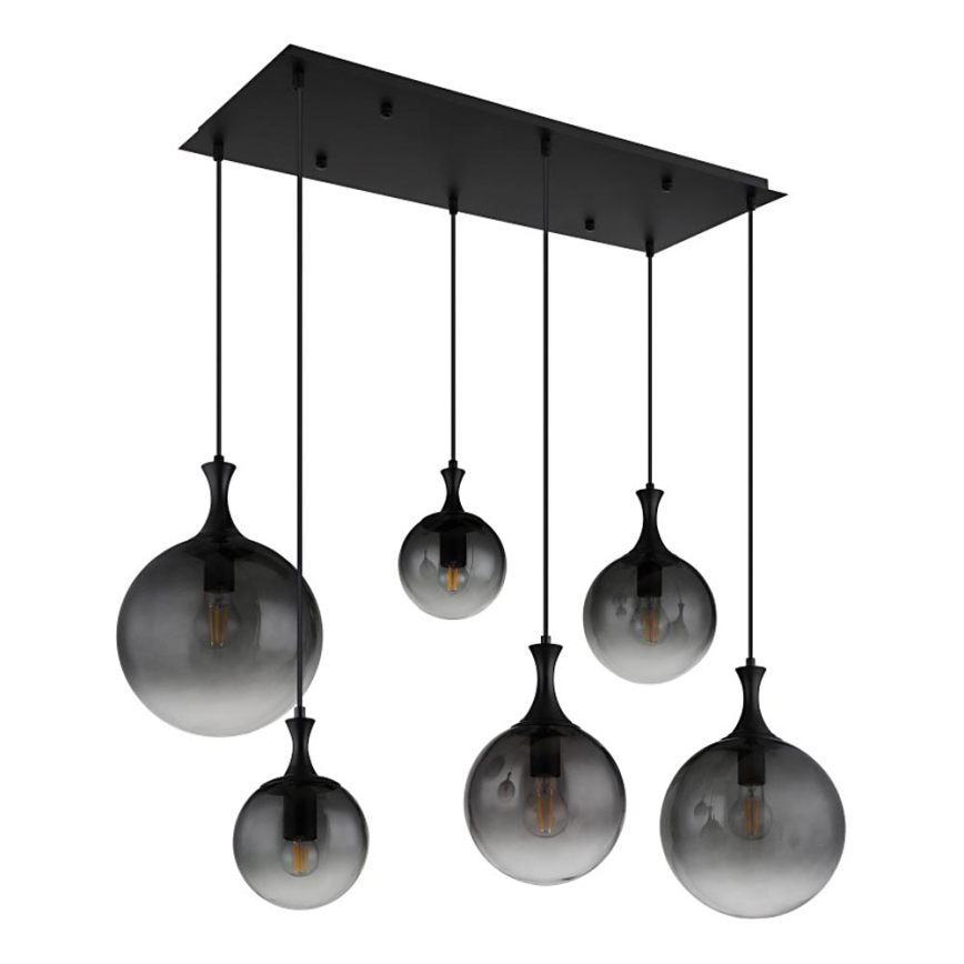 Globo - Lustr na lanku 6xE27/10W/230V černá