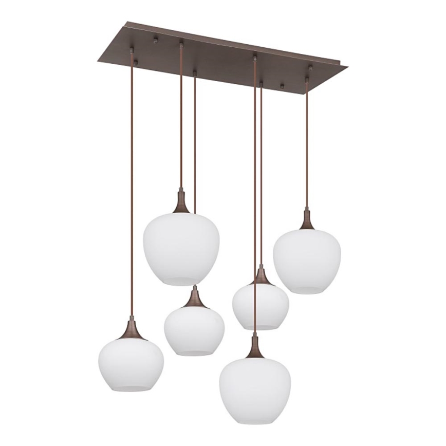 Globo - Lustr na lanku 6xE27/40W/230V bílá