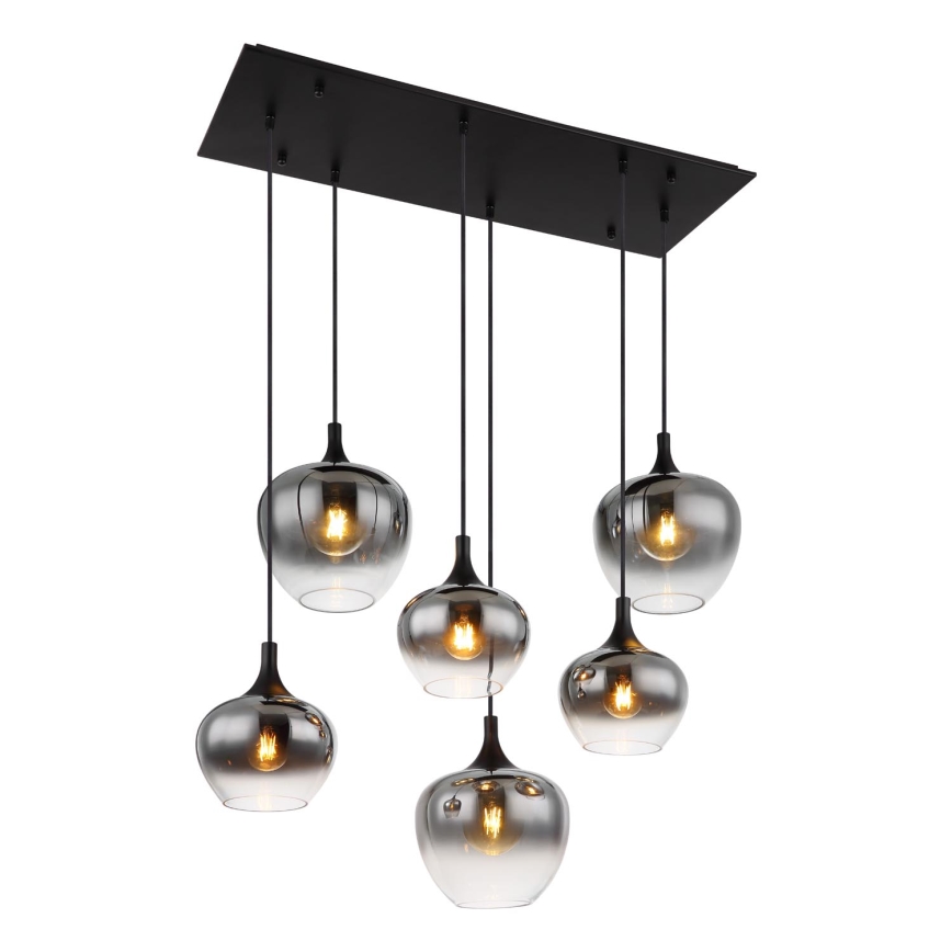 Globo - Lustr na lanku 6xE27/40W/230V černá