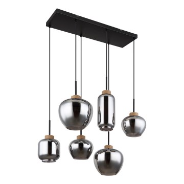 Globo - Lustr na lanku 6xE27/40W/230V černá