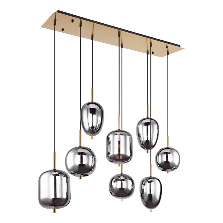 Globo - Lustr na lanku 8xE14/40W/230V kouřová
